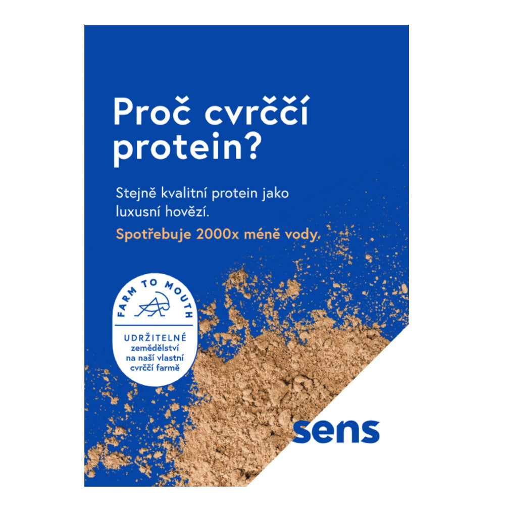 POSM A5 banner "Proč cvrččí protein?" CZ